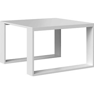 Oggi Mader Witte salontafel van hout, 75 x 75 cm, rechthoekig, woonkamertafel met modern design en hoogglans afwerking