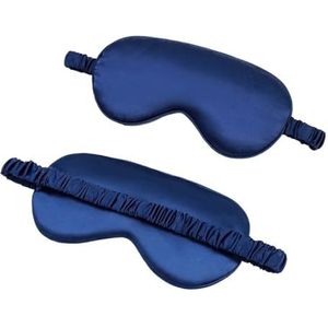 Cmis Kbei Dames Imitatie Zijde Oogmasker Draagbare Reizen Oogmasker Snooze Oogmasker Oogmasker Nachtelijke Oogschaduw (Donkerblauw, 1 Stuk)