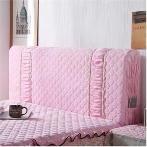 Hoes voor hoofdeinde van het bed, luxe kant flanel kingsize koningin, aangepast hoofdeindehoes, modieuze dikke fluwelen all-inclusive gewatteerde hoofdhoes voor bed (roze, B 200 x H70 cm)