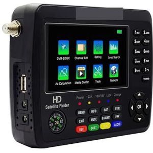 Satellietzoekers, V10 Finder Max+ digitale satellietzoekermeter 4,3 inch LCD-scherm DVB-S2 + CCTV + 8 MP AHD satellietsignaalzoekermeter