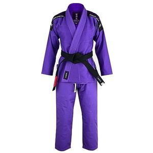 Playwell Pro Dames BJJ GI Jiu Jitsu Uniform Pak (wordt geleverd met gratis Ju Jitsu witte riem) - Paars