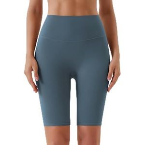 Vrouwen Sport Korte Yoga Shorts Hoge taille Ademend Zacht Fitness Strak Vrouwen Yoga Legging Shorts Fietsen Atletisch -Extra Blauw-XS
