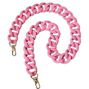 Tas Schouderriem Fashion Bag Chain Matte Cute Candy Pink Resin Chain Frosted Strap Women Clutch Shoulder Purse Chain Woman Handtas Accessoire Schouderriem (Color : Flat 85cm)