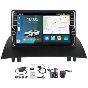 Android 11 2 DIN Autoradio Stereo 9 inch Screen voor Renault Megane 2 2002-2009 Carplay Android Auto/GPS-navigatie BT 5.0 Handenvrij/RDS DAB FM Radio/Voice Control/Stuurbediening (Size : K200S)