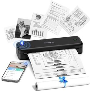 Phomemo M834 thermische printer, draagbare thermische printer voor A4 papier in kantoor, school, thuis en op reis, compatibel met Android en iOS