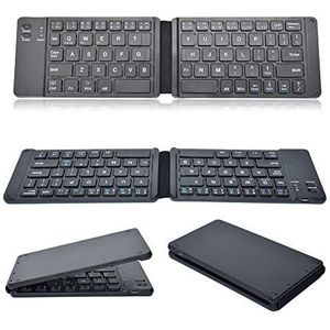Mini opvouwbaar Bluetooth-toetsenbord, ultradun ontwerp, draagbaar draadloos toetsenbord voor iOS/Android/Windows/PC/tablet/smartphone (zwart)