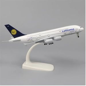 Voor Maleisië A380 Metaal Reproductie Legering Materiaal Luchtvaart Simulatie Collectie Metalen Vliegtuigmodel 20 Cm 1:400 (Color : Lufthansa)
