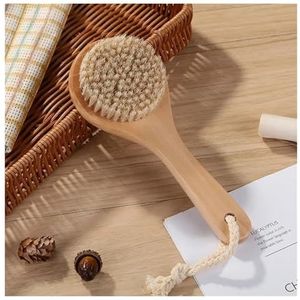 XIOKLM 2 in 1 Droge Huid Body Borstel Natuurlijke Haren Dode Huid Remover Anti Cellulitis Exfoliates Bloedcirculatie Gezondheid Massage Gereedschap (D)