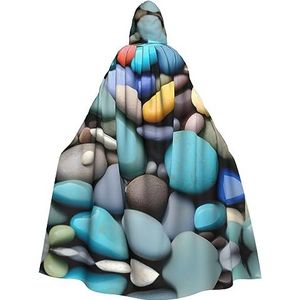SSIMOO Gekleurde Pebbles Unisex mantel-boeiende vampiercape voor Halloween - een must-have feestkleding voor mannen en vrouwen