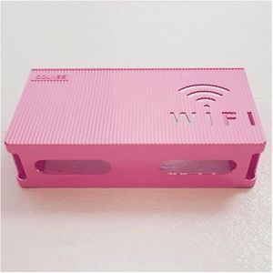 YUANYIYS Wandgemonteerde wifi-router opbergdoos - kabelorganizer plank voor thuis, slaapkamer of woonkamer, wit (roze)
