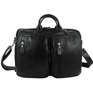 Multifunctionele reistas van volnerf leer, lederen bagagereistas for heren, grote handtas, weekendtas (Color : Black Size L)