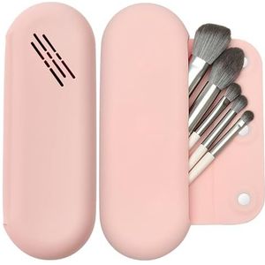 LuBanOne Make-up Borstel Houder Magnetische sluiting Reizen Essentiële Make-up Gereedschap Organizer, roze, Minimalisme