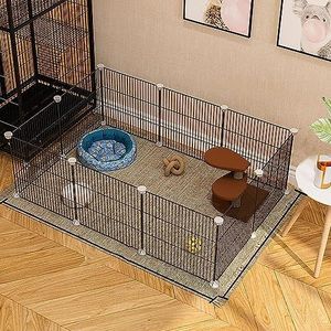 Kleine dierenboxen kattenbox - Indoor Cavia kooi, kattenpen cavia box, doe-het-zelf plastic omheiningskooi voor hamsters, konijnen, kleine huisdieren (maat: 111 x 75 x 37 cm)
