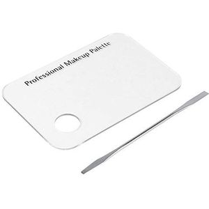 Make-uppalet spatel Clear Acryl Makeup Nail Art Cosmetische Mixing Palet & Roestvrij Spatula Tool Set, voor Makeup/Nail Art
