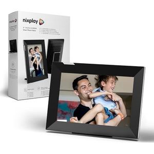Nixplay 8 inch digitale fotolijst WiFi touchscreen (W08K), zwart-zilver, deel direct videoclips en foto's via e-mail of via de mobiele app