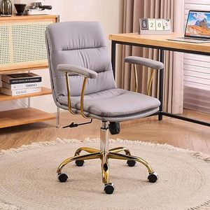 Kantelbare bureaustoel Bureaustoelen met middenrugleuning, gestoffeerde armleuning en zwenkwielen Ligstoel Ergonomische leerstoel