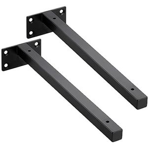 Plankdragers - Zwart - Roestvrijstalen Plankbeugels - 400mm - Zwaar Wandgemonteerd