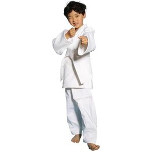 UBOHUZ Judo Kleding verdikt, standaard katoenen judo-kleding voor heren en dames, beginners, volwassenen, blauw-witte wedstrijdkleding voor mannen en vrouwen (wit, 190 cm)