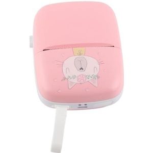 Mini Thermische Printer, Stickerprinter Multifunctionele, Gebruiksvriendelijke Draagbare Printer voor Labelliefhebbers (PINK)