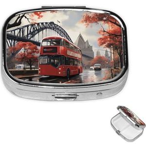 Pil Case Rechthoek 3 Compartiment Pillendoos Ronde Pil Organiseer Metalen Waterdichte Geneeskunde Organizer Doos voor Reizen Kleine Pillen Container Draagbaar voor Supplementen