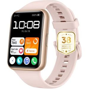 HUAWEI Watch Fit 2 Smartwatch met GPS, bluetooth-oproepen, gezond levensmanagement, lange batterijduur, snelle training, SpO2-bewaking, roze, digitaal dameshorloge