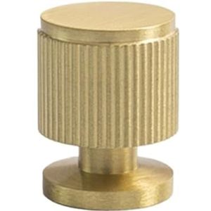 Massief messing gestreept design meubelknoppen en handgrepen Gouden luxe kastbeslag Keukenaccessoires Kast trekt deurknop (Color : Small Knob, Size : 1)