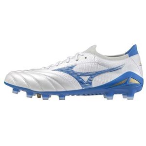 Mizuno Heren Morelia MIJ IV stevige grond voetbalschoenen rugby, Wit Laser Blauw, 43 EU