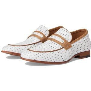 STACY ADAMS Winstead instapschoenen voor heren, Wit, 41 EU