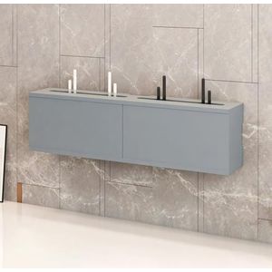 XCLOOZGL Modern Stijl Wifi Router Opbergdoos Verstopper Grote Capaciteit Projector Plank Wandmontage of Bureaublad Kabelmanagement Doos Houten Modem Organizer Stekkerdoos,D,100X11X21CM