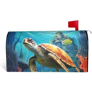 GTKSYNVE Dolfijnen zeeschildpad koraalrif brievenbushoezen magnetische standaardmaat 21 x 18 inch decoratieve brievenbushoezen waterdichte brievenbushoes gepersonaliseerde brievenbushoezen voor tuin