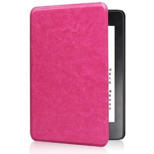 Compatibel met 2024 Amazon Kindle Paperwhite 12e editie hoesje, handheld ontwerp PU veganistisch leer slim fit schokbestendige hoes met automatische slaap/wakker (roze)