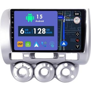 RoverOne Autoradio GPS voor Honda Fit Jazz 2002-2007 Carplay Android Auto Stereo Hoofdeenheid Bluetooth WiFi Radio Speler Sat Navigatie