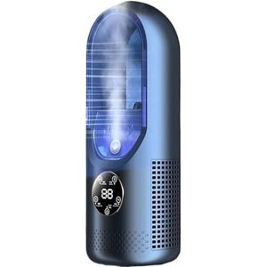 Home Bladeless Desktop Misting Fan Koeling Hydratatietorenventilator Gebruiksvriendelijk(USB in Blue)