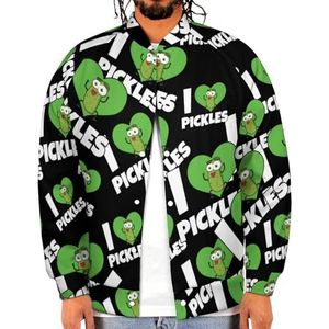 I Love Pickles Grappige Grappige Mannen Baseball Jacket Gedrukt Jas Zachte Sweatshirt Voor Lente Herfst