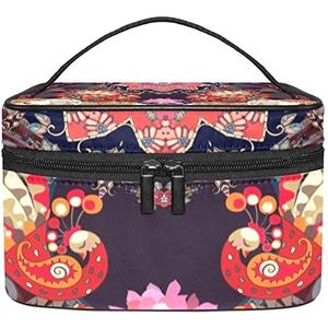 Olifant make-up organizer tas, reismake-up tas organizer case draagbare cosmetische tas voor vrouwen en meisjes toiletartikelen, Meerkleurig, 22.5x15x13.8cm/8.9x5.9x5.4in