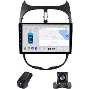 Android 14 2 Din Autoradio geldt voor Peugeot 206 1998-2012 Ingebouwd CarPlay/Android auto/GPS-navigatie/Bluetooth 9 Duim Touch screen/Stuurbediening achteruitrijcamera(X1)