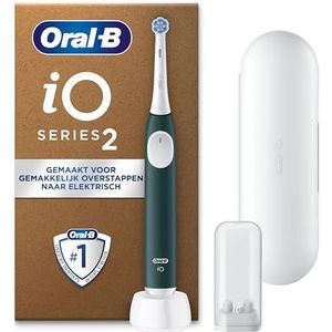 Oral-B iO2 Forest Green Elektrische Tandenborstel, 1 Opzetborstel, 1 Navullingenhouder, 1 Reisetui