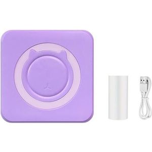 Miniprinter, draadloze minifotoprinter, etikettenprinter, draagbare BT minithermische printer(Purple)