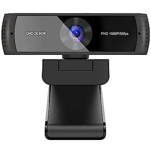 Webcam, Webcam QHD 2K HDR 30FPS Webcam Autofocus 1080P 60FPS Web Camera Met Ruisonderdrukkende Microfoons En Privacy Cover for Live,voor livestreaming, videogesprekken en conferenties