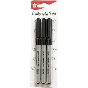 Sakura - Zwarte Pigment Kalligrafie Pen - Hoekige Penpunt - Pack van 3