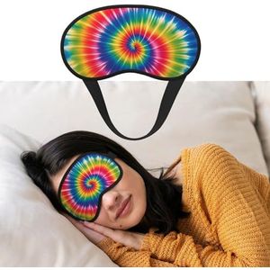 Tie Dye Regenboog slaapmasker, zacht verduisterend oogmasker met verstelbare riem, comfortabele oogschaduwhoes voor vrouwen en mannen, diepe rust, reizen, werk thuis