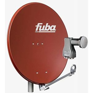 Fuba Satellietschotel Complete Set 8 Deelnemers DAL 808 R - Sat Installatie Met 80 cm Alu Satellietkom Rood + DEK 817 Octo LNB - HDTV, UHD