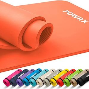 POWRX Gymnastiekmat, yogamat, oranje, 190 x 60 x 1,5 cm, inclusief draagband + tas + gratis poster met oefeningen, huidvriendelijke sportmat, fitnessmat, antislip, ftalaatvrij