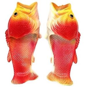 GEQ Vissandalen, pantoffels, slippers, zwembad-, strand-, doucheschoenen, cadeau voor vissers, uniseks sandalen, mannen, vrouwen en kinderen, rood, 44/45 EU