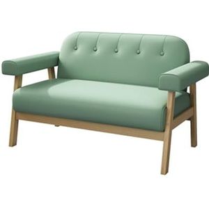 BEDOIN Loveseat Sofa Bank, Houten Bureaustoel, Stijlvolle Bankbank, voor Cafe/Westers Restaurant/Thuiskantoor Appartement Woonkamer/Studio Compact Ruimte Groen-64 * 71 * 120 cm