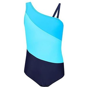 Aquarti Meisjes Badpak met Spaghettibandjes en Strepen, 032C Donkerblauw/Blauw/Turquoise, 152