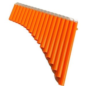 Beginners Panfluit 16-buizen Speciale Panfluitles Voor Beginners C-sleutel Panfluitinstrument 16-buizen Geel Zwart Oranje (Color : Orange)