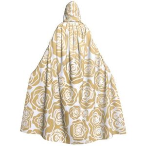 WURTON Veel Gouden Bloemen Carnaval Kostuums Voor Volwassenen Cosplay Cape Kostuums Mantel Met Capuchon Voor Vrouwen Mannen 185cm