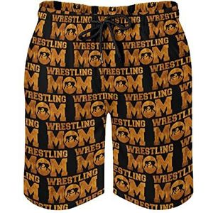 Wrestling Mom Zwembroek voor heren, bedrukte boardshorts, strandshorts, badmode, badpakken met zakken, XL