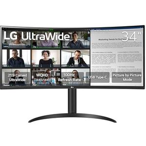 Lg - 34WR55QK-B - 34'' UltraWide™ WQHD Gebogen Monitor - HDR10 - 100Hz